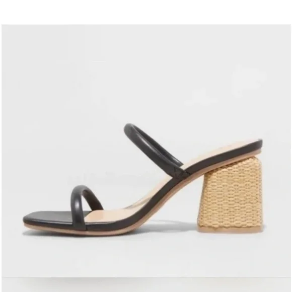 Nwot rattan block heel sandals - Picture 3 of 11